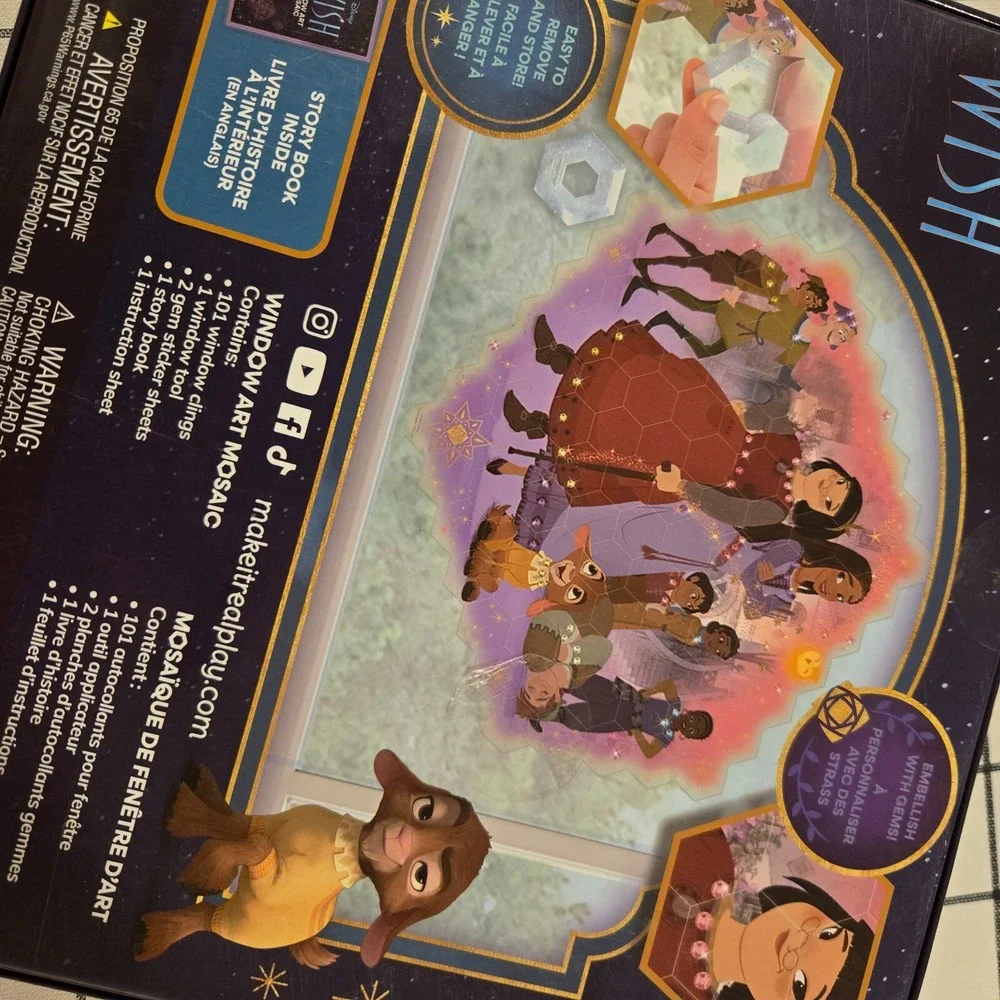 Make‎ It Real Disney Window Art | Wish |Asha & Valentino | DIY Mosaic, Craft NEW